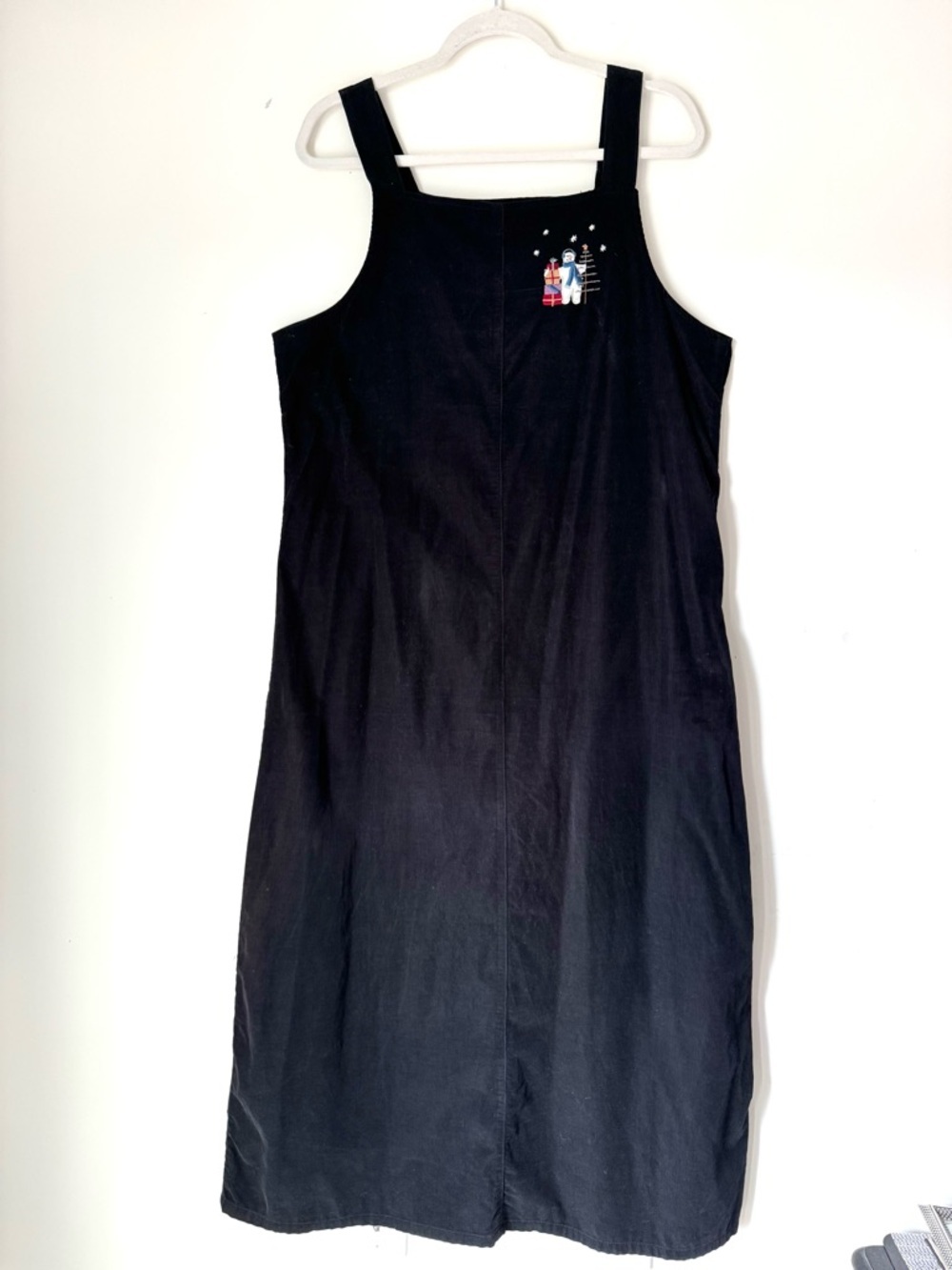 Christopher & Banks Vintage Snowman denim bib Dress Jumper Sleeveless - Picture 3 of 6